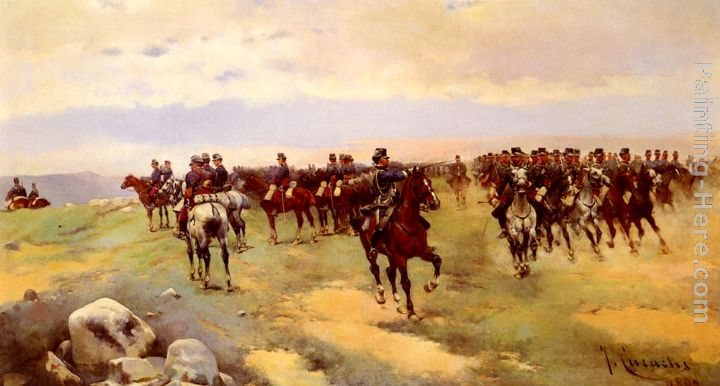 Jose Cusachs y Cusachs Soldiers On Horseback